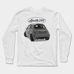 ABARTH 500 Grey White Back Long Sleeve T-Shirt